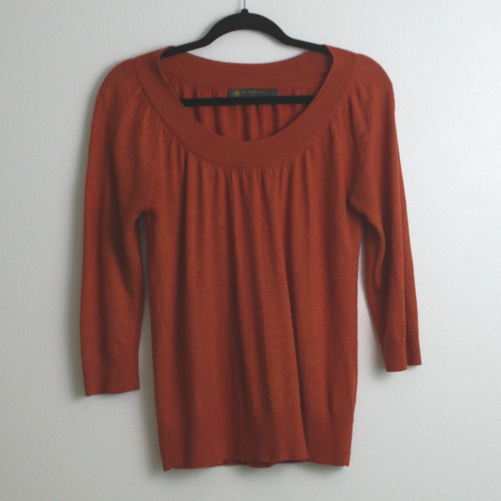 Outback Red Orange Merino Wool Sweater Sz L - Picture 1 of 5